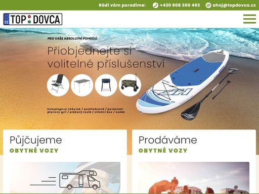 půjčovna a prodej obytných vozů top dovča – pronajměte si komfortní obytný vůz či karavan ještě dnes! rezervujte vůz pro vaši dovolenou snadno online.