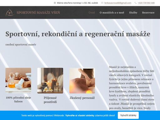 sportovní, rekondiční a regenerační masáže