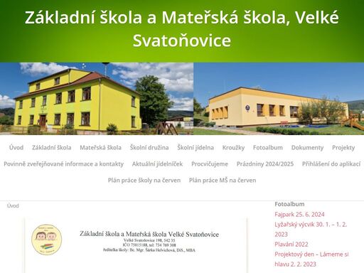 základní škola a mateřská škola, velké svatoňovice