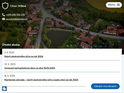oficiální stránky obce vršce v okrese jičín