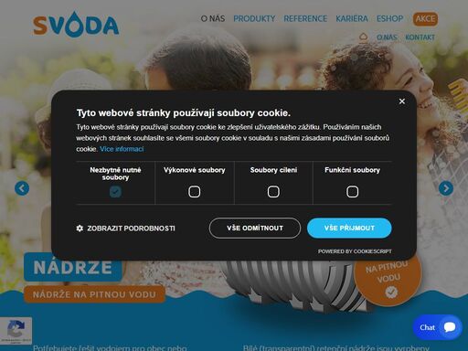 svoda dodává nádrže na pitnou, dešťovou a odpadní vodu, vsakovací tunely, čerpací jímky.