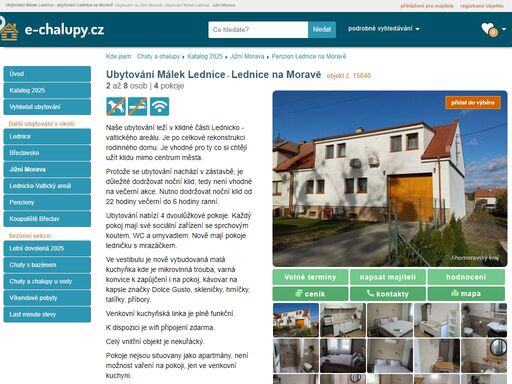 ubytování málek lednice? ubytování lednice na moravě na jižní moravě. penzion : kapacita 2 až 8 osob - 4 pokoje. provoz: léto, zima, víkendové pobyty.