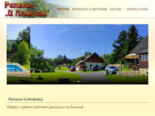 šumava churáňov penzion u andresů ubytování apartmány zadov stachy vláškovi