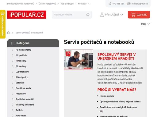 servis počítačů a notebooků, ipopular.cz