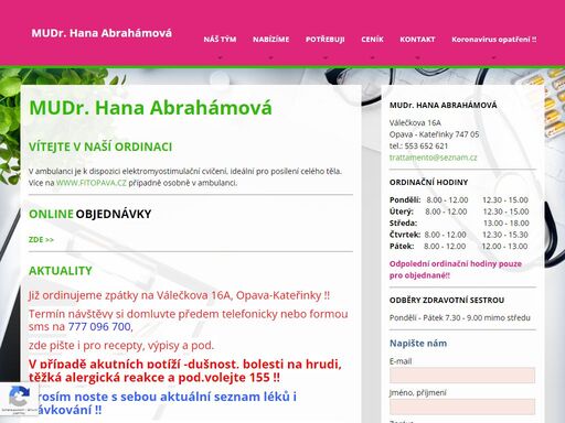 provádíme preventivní vyšetření, test crp, inr / quick, ekg záznam, nitrožilní aplikaci vitamínu c, očkování.