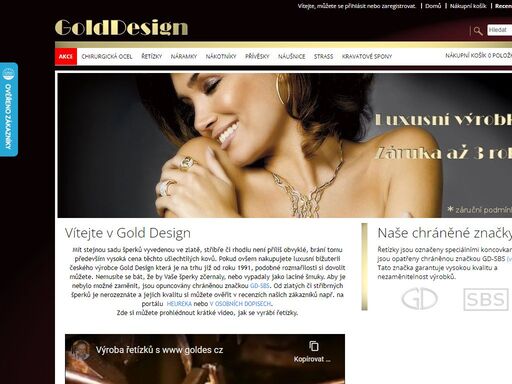firma gold design už od roku 1991 vyrábí vysoce kvalitní bižuterii, především silně zlacené, rhodiované a stříbřené řetízky, náramky, nákotníky, přívěsky a náušnice.