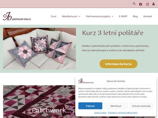 patchwork, quilt, patchworková deka, pomůcky na patchwork, nitě, netkané textilie, látky na patchwork, kurzy patchworku, šicí stroj nabízím kurzy patchworku pro začátečníky, ale také méně i více pokročilé patchworkářky si také přijdou na své