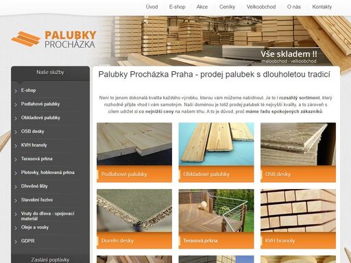 nabízíme palubky. široký výběr podlahových palubek, obkladových palubek, osb desek, kvh hranolů a dřevěných lišt. provozovna praha krč a říčany u prahy. paletové slevy.