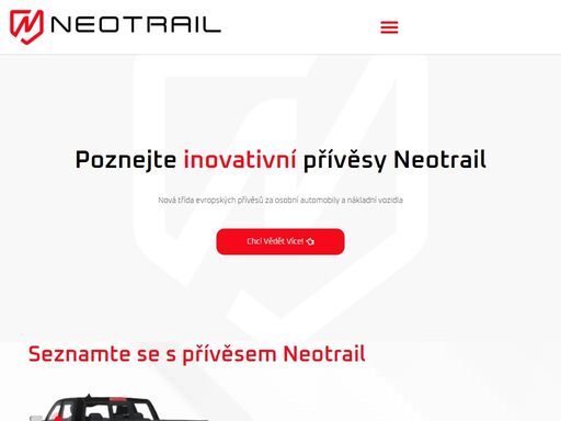 neotrail s.r.o. - hrdá česká společnost. zabývá se vývojem, výrobou, prodejem a servisem inovativních přívěsů za auta s možností snížení se a sklápění.
