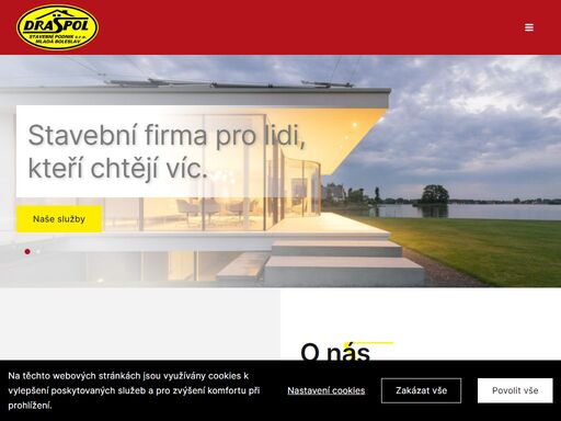 draspol, stavební podnik, stavební firma, mladá boleslav, středočeský kraj, mladoboleslavsko, novostavby, rekonstrukce, znalecké odhady, spolehlivá stavební firma, kvalitní stavební firma, ověřená stavební firma stavební firma pro lidi,
kteří chtějí víc. naše služby     
o nás 
vítáme vás ve společnosti draspol–stavební podnik s.r.o.
jsme ověřenou a v regionu jednou z nejžádanějších stavebních firem s více než třicetiletou zkušeností. nabízíme komplexní stavební služby, vynikáme v oblasti výstavby a rekonstrukce jak pro bytové, tak i pro komerční a průmyslové stavby.
plníme přání