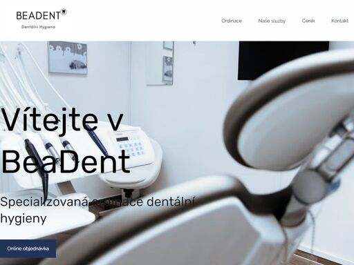 beadent je specializovaná ordinace v oblasti dentální hygieny. poskytujeme maximálně vstřícnou a profesionální péči v moderních prostorách na pražském barrandově. využíváme nejmodernější technologie airflow®, perioflow® a piezon®.