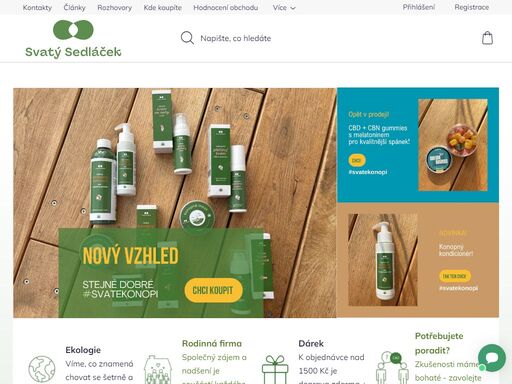 svatý sedláček - kvalitní konopní výrobky z vlastních rostlin. konopná kosmetika, cbd kapky a konopné potraviny nejvyšší kvality a čistoty.