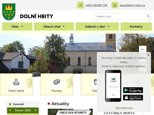oficiální stránky obce dolní hbity