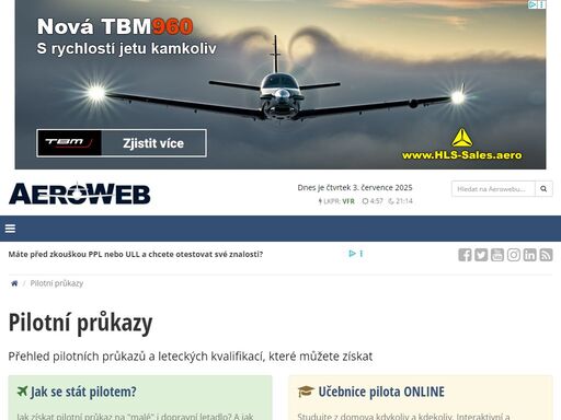 aeroweb.cz je informační server pro piloty a zájemce o létání. denně přinášíme nové zprávy a články ze světa letectví.