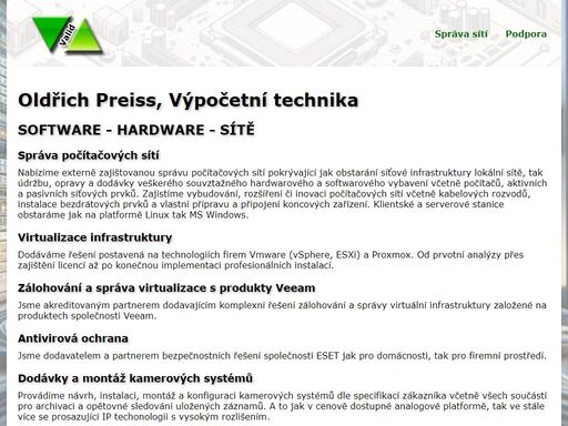 firma valid oldřich preiss vývoj programů a aplikací gamehosting a serverhosting www stránek web portálů prodej a servis počítačů a další výpočetní techniky správa počítačových sítí