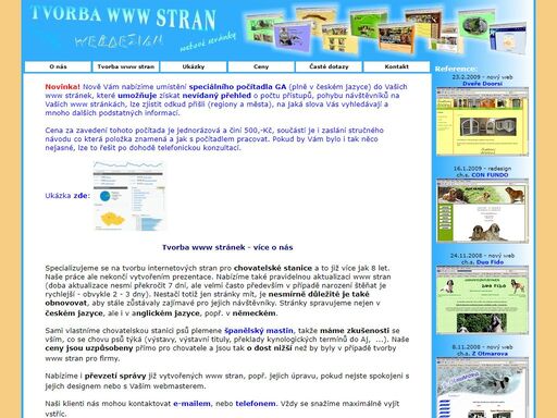 tvorba www stránek, webovek, stran, grafika a design erbenová, provozujeme www.stenata.cz