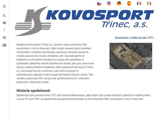 kovosport třinec a.s. - kovovýroba s tradicí od roku 1971.