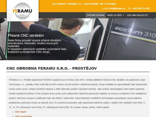 komplexní cnc obráběčské služby - obrábění, frézování, řezánícnc obrábění feramu s.r.o.