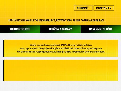 rekonstrukce, údržba a opravy, stavební práce, voda, topení, plyn