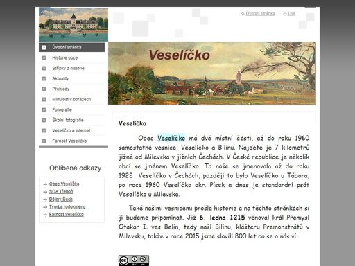 v roce 2015 budeme slavit 800 let našich vesnic veselíčka a biliny