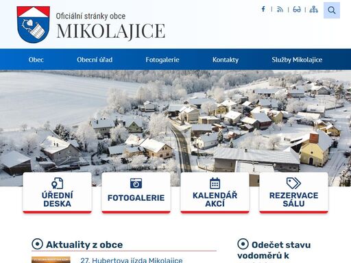 obec mikolajice, mikolajice, obecní úřad, úřední deska oficiální stránky obce mikolajice
