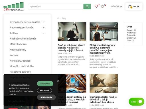 vyřešíme za vás slabý mobilní gsm signál a pomalá lte mobilní data pomocí našich repeaterů a zesilovačů - prodej, návrh, montáž na klíč