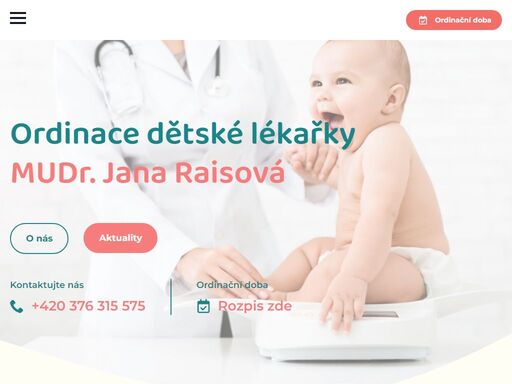 mudr. jana raisová – dětská lékařka v klatovech. ordinace pro děti a dorost, preventivní prohlídky, očkování, diagnostika, léčba.