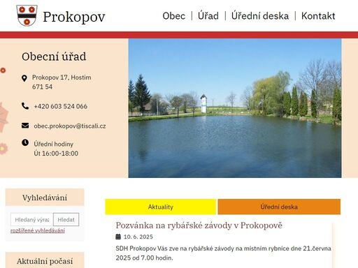 oficiální stránky obce prokopov
