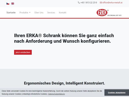 wir sind spezialisten für schränke, regale, garderoben und designmöbel aus metall. erka® ist die traditionsmarke seit 1870.