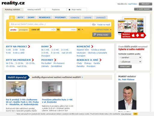 reality.cz - nabídka nemovitostí na webu i v mobilu. byty, domy, pozemky, chaty, chalupy k pronájmu i prodeji. realitní inzerce pro všechny.