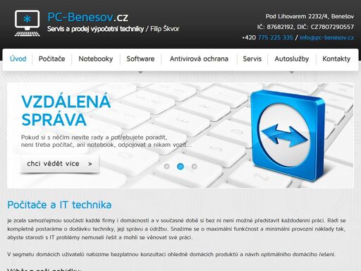 servis a prodej výpočetní techniky, dezinfekce ozonem, označení autoskel proti krádeži, zapůjčení měřiče tloušťky laku, prodej vůní california scents