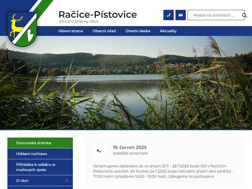 obec račice-pístovice se nachází na úpatí drahanské vrchoviny 10 km severozápadně od vyškova. obec vznikla v roce 1960 sloučením obcí račice a pístovice. obě části obce leží v údolí potoka rakovce, bohatě lemovaném zalesněnými kopci.