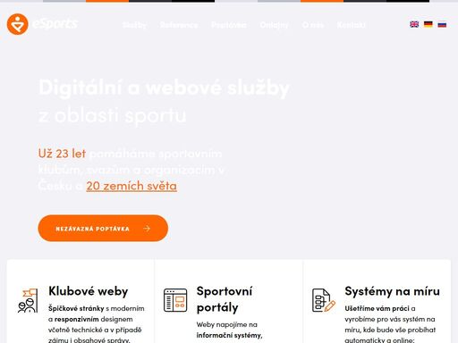 digitální a webové služby z oblasti sportu. už 23 let pomáháme sportovním klubům, svazům a organizacím v česku a 20 zemích světa.