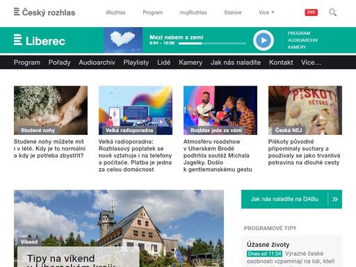 online vysílání a vše o programu. zprávy, zajímavosti, příběhy lidí a tipy na výlety.