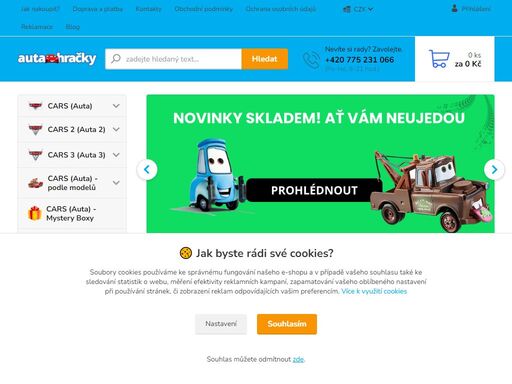 velký výběr kovových modelů autíček a letadel z filmů cars (auta) a planes (letadla). v nabídce najdete i sběratelské modely hot wheels.
