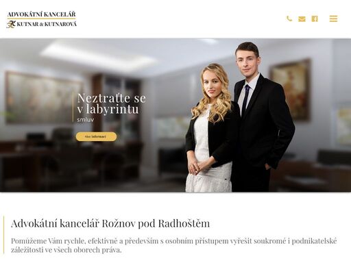advokátní kancelář kutnar & kutnarová zajišťuje právní služby v rožnově pod radhoštěm.