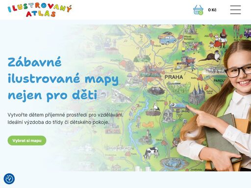 zábavné ilustrované mapy jako ideální výzdoba do třídy či dětského pokoje.