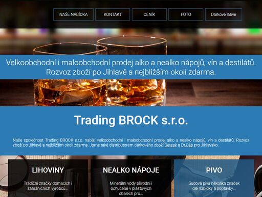 zajišťujeme maloobchodní i velkoobchodní prodej alkoholických a nealkoholických nápojů, vín a destilátů, rozvoz jihlava a okolí.