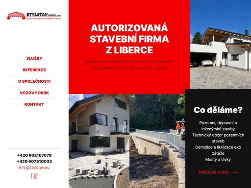 stylstav liberec s.r.o. je autorizovaná stavební firma z liberce s historií od roku 1994. realizace kompletních stavebních zakázek a technický dozor pozemních staveb.