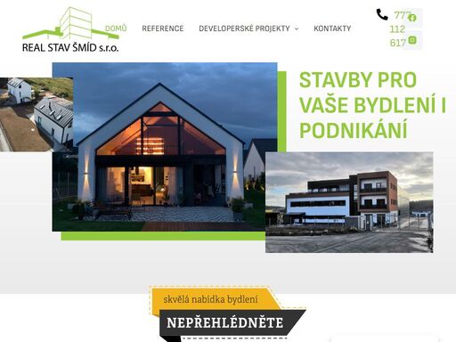 stavíme rodinné domy na klíč a komerční objekty, realizujeme vlastní developerské projekty. provádíme zemní práce pro výkopy inž. sítí a zbudování komunikací.