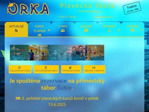     plavecká škola orka. výuka plavání, rezervace - kurz plavání pro zdraví i zábavu. praha 8 - aquacentrum šutka. individuální i skupinové lekce.
