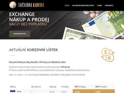 potřebujete směnit koruny za zlotý, kunu, forint nebo euro? u nás vám peníze vyměníme ve výhodném kurzu. také vykoupíme vaše zlato v jakékoli formě za hotovost.