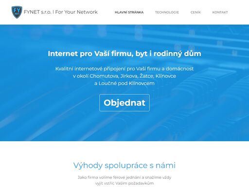 poskytoval internetového připojení v oblastech chomutov, jirkov, klínovej a loučná pod klínovcem