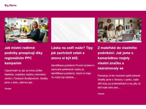vítejte v magazínu pro moderní maminky big mama! najděte inspiraci, rady a zábavu pro rodičovství na bigmama.cz. buďte stále v kroku s trendy!