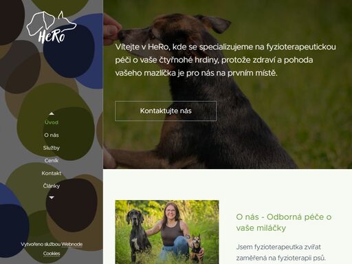 vítejte v hero, kde se specializujeme na fyzioterapeutickou péči o vaše čtyřnohé hrdiny, protože zdraví a pohoda vašeho mazlíčka je pro nás na prvním místě.