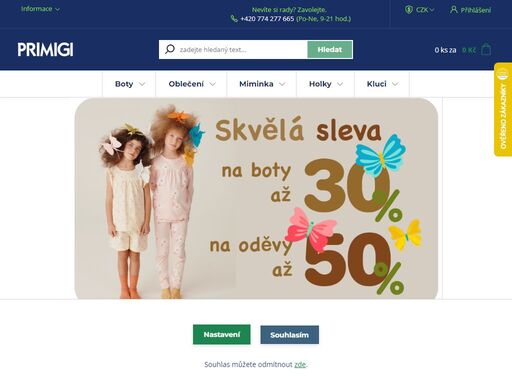 kvalitní dětská obuv a stylové oblečení od italské značky primigi pro děti od 0 do 14 let. výhodné ceny. široký sortiment: tenisky, sandály, baleríny, polobotky, celoroční boty, první obuv.