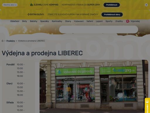 pořiďte na pobočce liberec vybrané outdoorové a kempingové vybavení nebo vyzvedněte svou objednávku z e-shopu 4camping! info o prodejně zde ?
