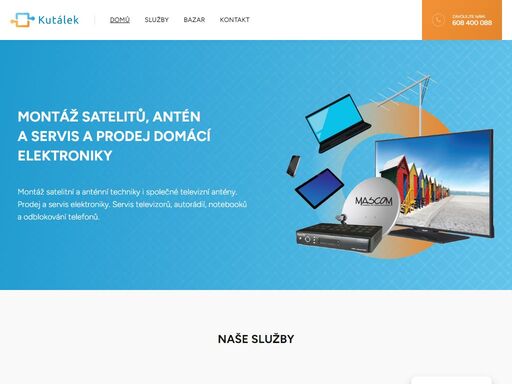 montáž satelitní a anténní techniky. prodej a servis elektroniky. servis televizorů, autorádií, notebooků a odblokování telefonů.