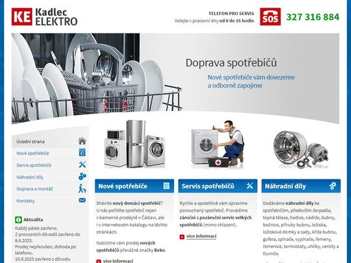 prodej nový spotřebičů, záruční a pozáruční servis, odborná instalace spotřebičů v okolí čáslavi