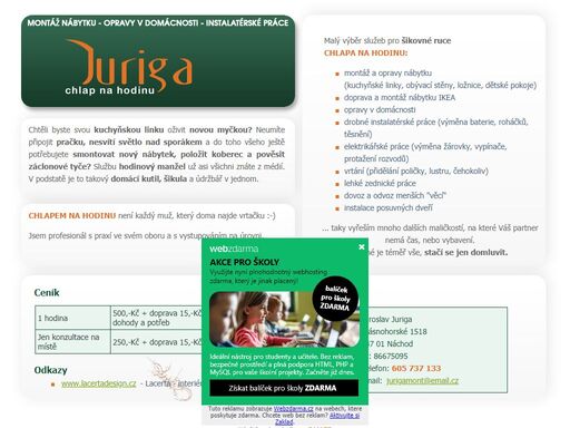 juriga - chlap na hodinu - montáž nábytku, opravy v domácnosti, instalatérské práce